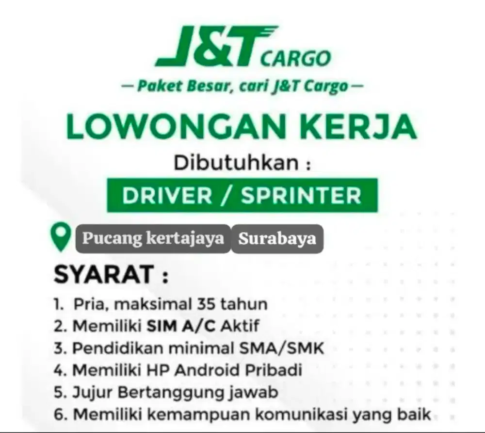 LOWONGAN DRIVER KURIR