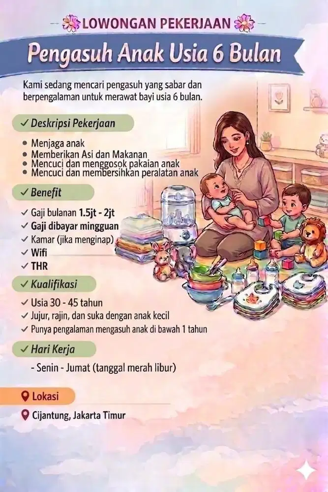 Pengasuh Bayi Usia 6 Bulan