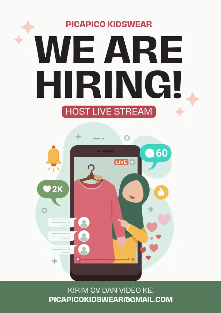 DIBUTUHAN LIVE STREAMER BAJU ANAK DI TANGERANG
