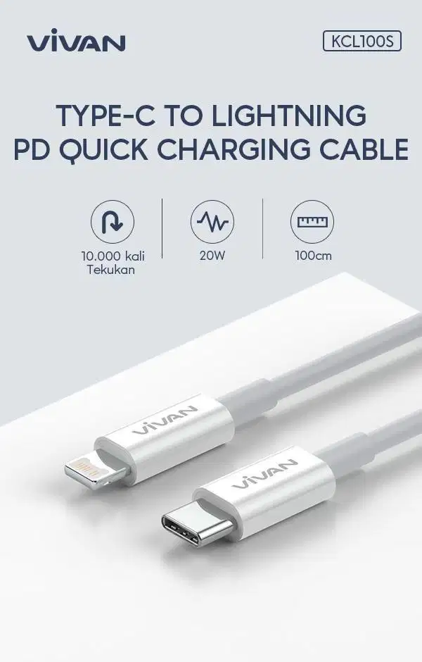 Kabel data C to lightning vivan KCL100S
