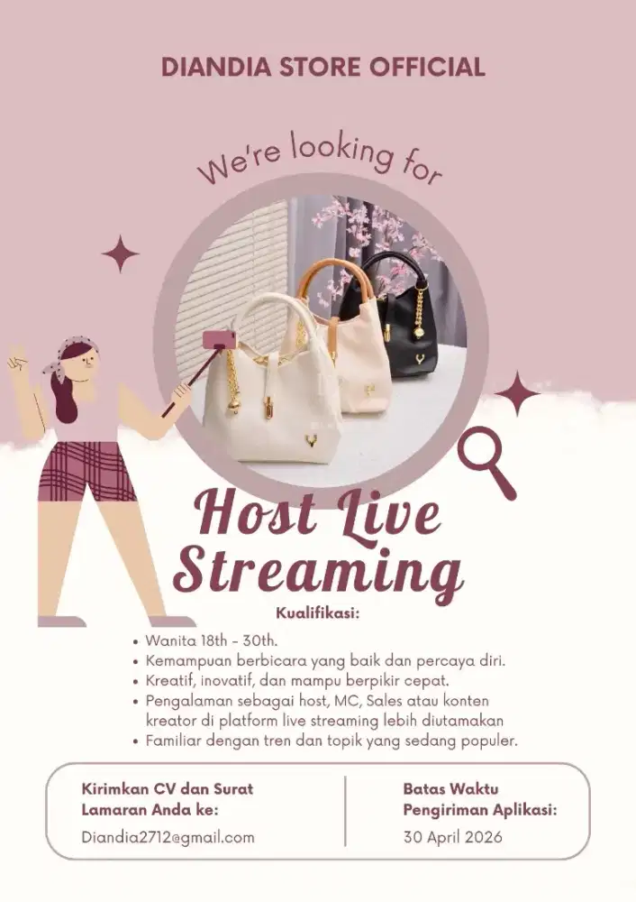 HOST LIVE STREAMING TAS WANITA ECOMERCE