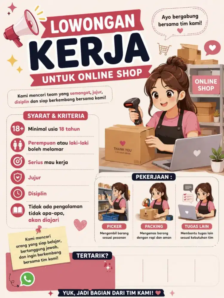 LOWONGAN KERJA STAFF OPERASIONAL GUDANG