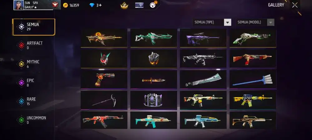 jual akun ff polosan SG 2 on