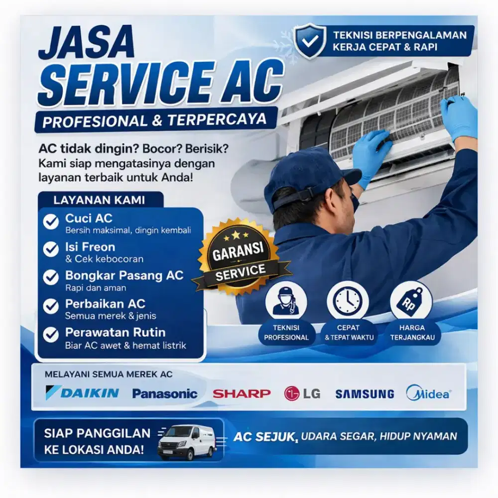 Cuci ac, service ac, bongkar pasang dll