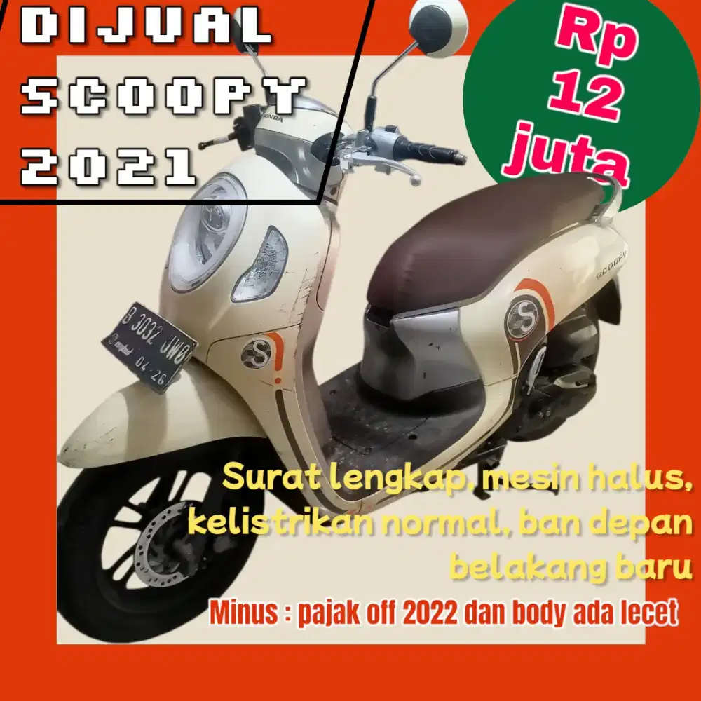 Honda Scoopy tahun 2021 warna cream