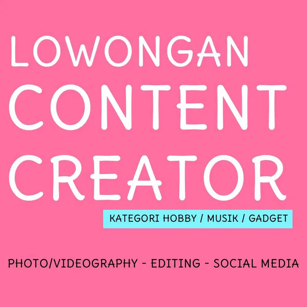 KONTEN KREATOR / SOCIAL MEDIA SPECIALIST / FOTOGRAFER / VIDEOGRAFER