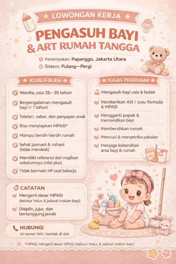 Lowongan ART Momong Anak