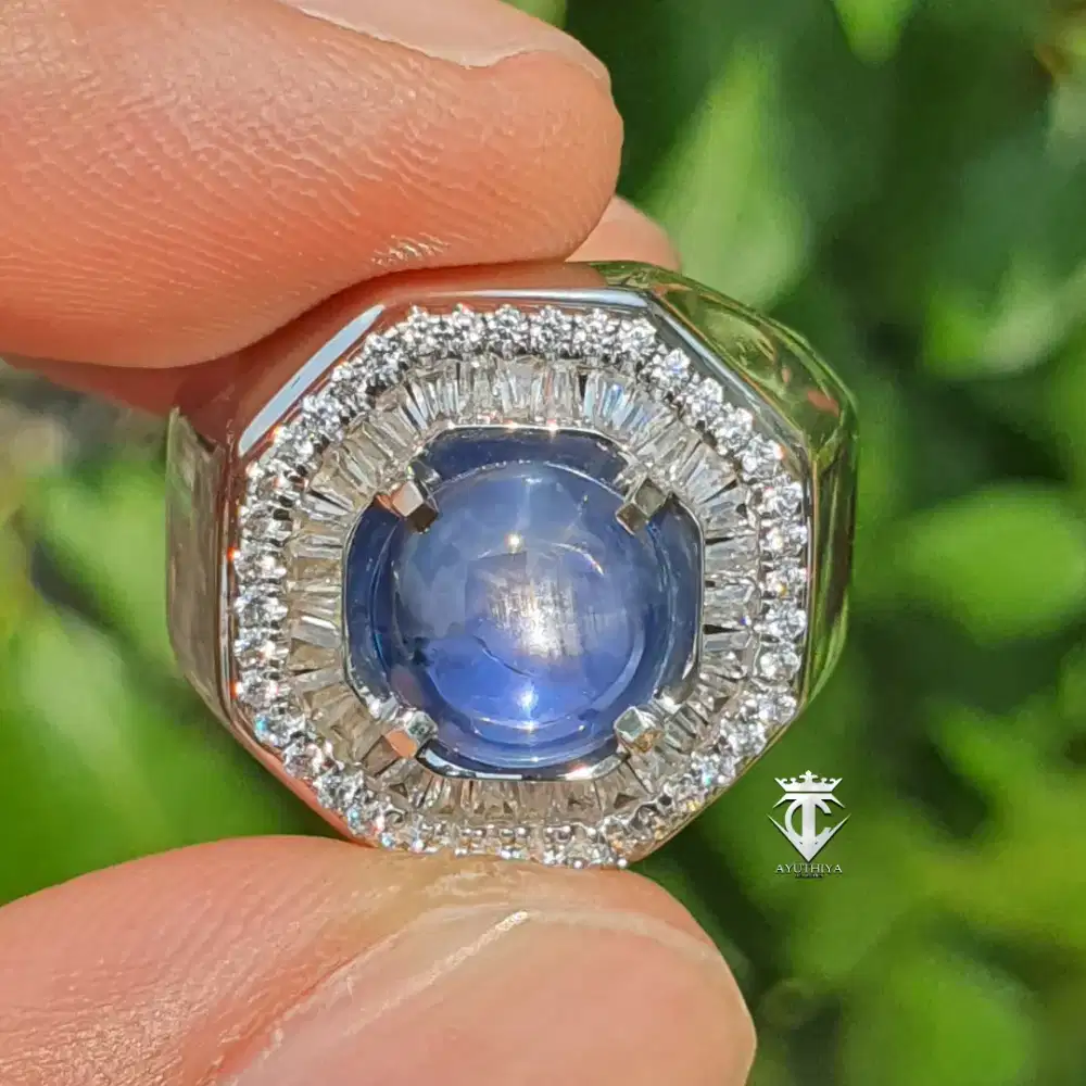 Batu Natural Round Star Blue Sapphire SriLanka 3.60 Ct NoHeat MRI Memo