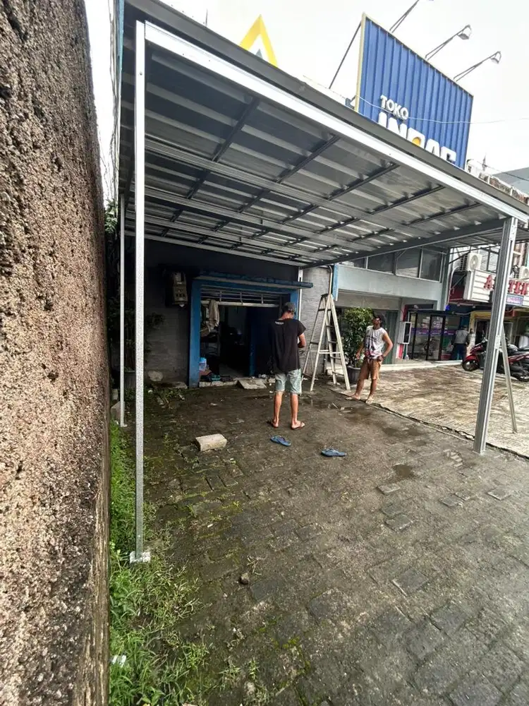 kanopi bajaringan spandek pasir