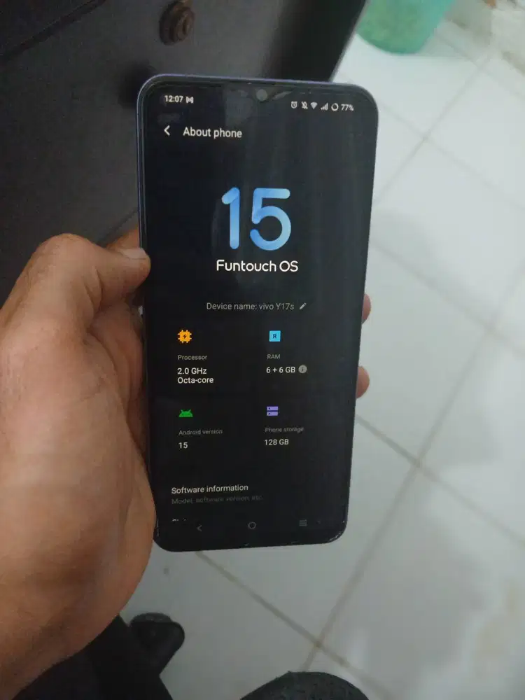 Vivo Y17s Lengkap dus dan charger (Fullset), mulus no minus, belum per