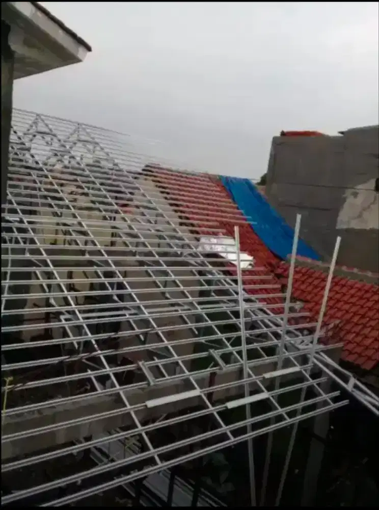 Perbaikan atap bocor dan bongkar pasang atap bajaringan.