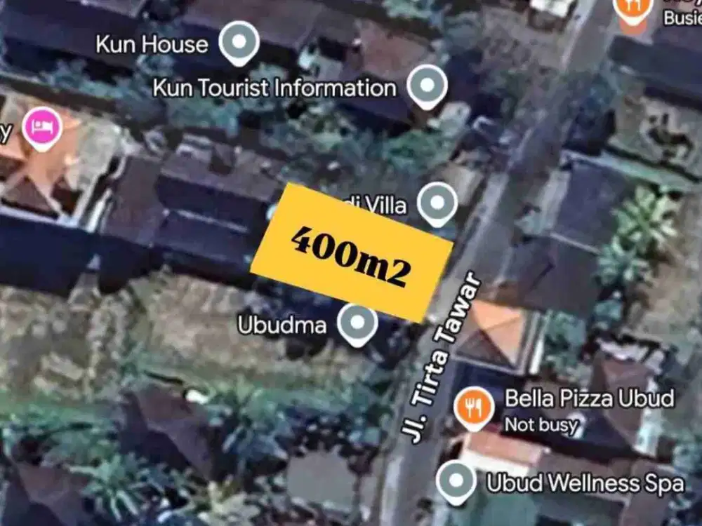 Tanah Komersial Tirta Tawar Ubud, Zona Wisata Strategis