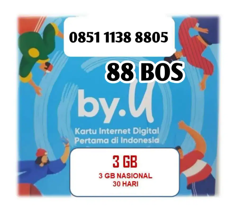 Kartu Perdana By.U Nomor Cantik BOS 88805
