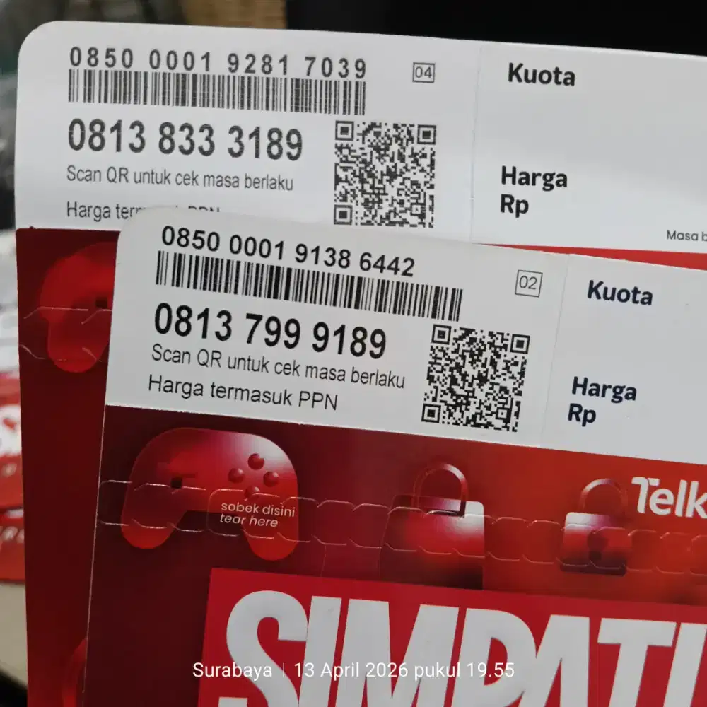 Nomor cantik Telkomsel 11digit hoki 189