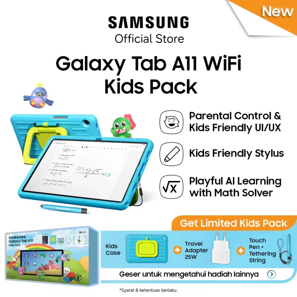 NEW READY STOK SAMSUNG TAB A11 KIDS PACK GARANSI RESMI SEIN