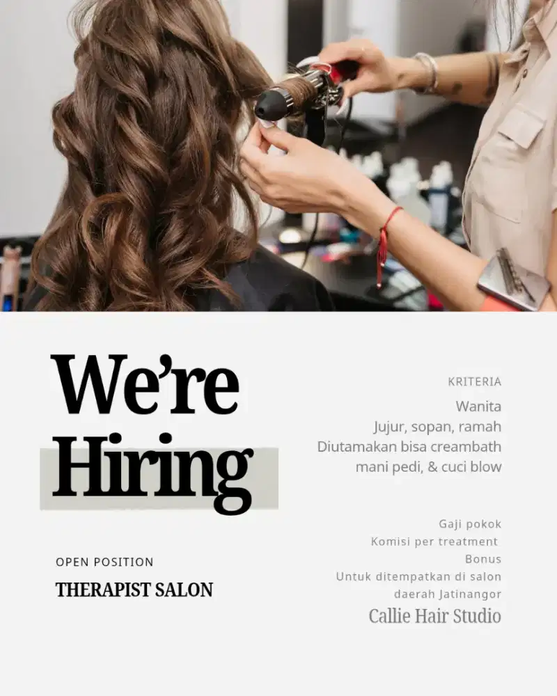 Lowongan THERAPIST SALON