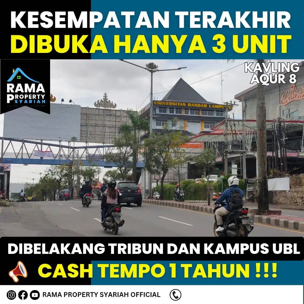 DIBELAKANG KAMPUS UBL! TANH KAVLING RAJABASA KEDATON