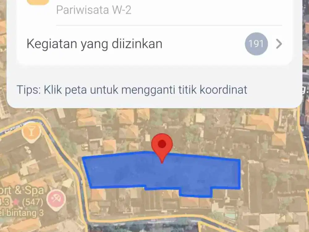 dijual tanah  2610m² IDR GLOBAL 50 milyar nego dekat pantai Legian Badung Bali