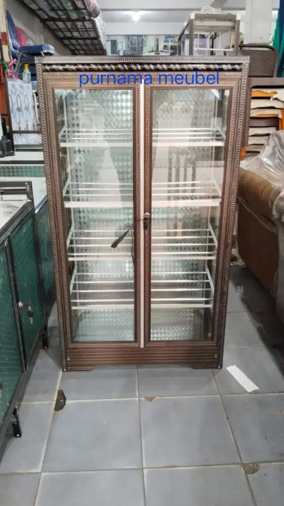 rak sepatu aluminium pintu 2 ukuran 66x36x114cm (pxlxt)