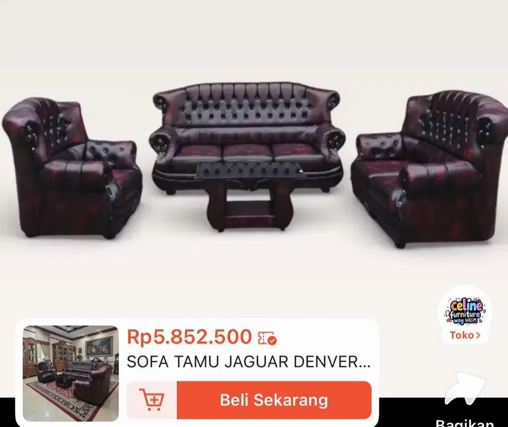 Sofa jaguar oscar 321 maroon