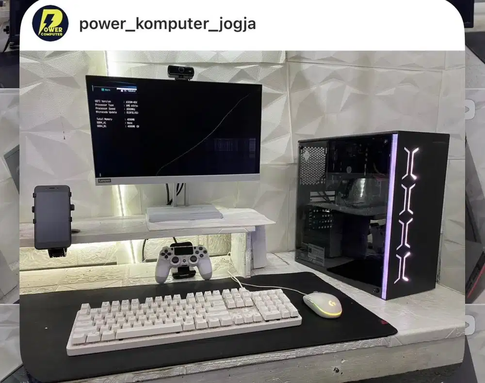 PC Amd Athlon 3000G Ssd 128Gb Ram 4Gb Vga 2Gb Wifi Siap Desain