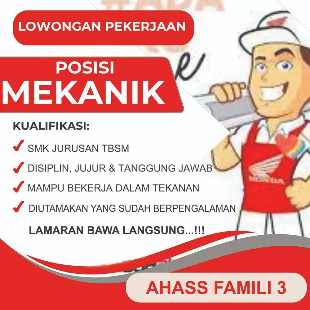 dibutuhkan mekanik motor