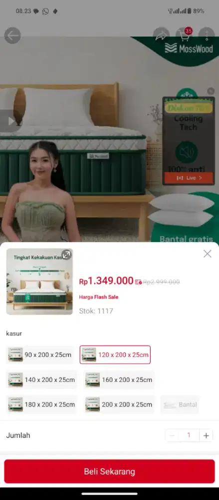 Kasur springbed mosswood