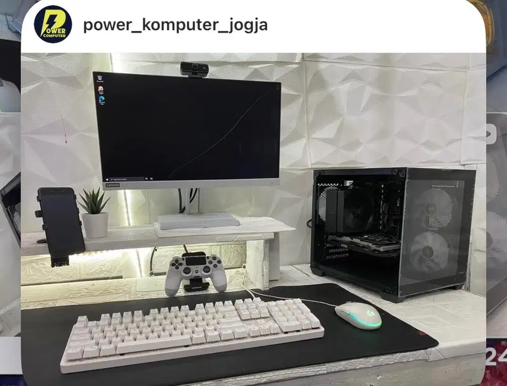 PC hitam intel i3 10105f vga 4gb ram 8gb ssd 128gb wifi ada