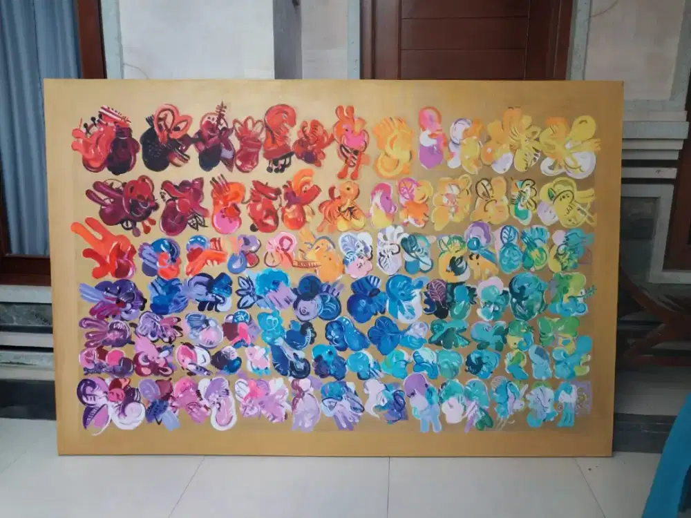 Dijual lukisan kanvas modern 90x130 cm