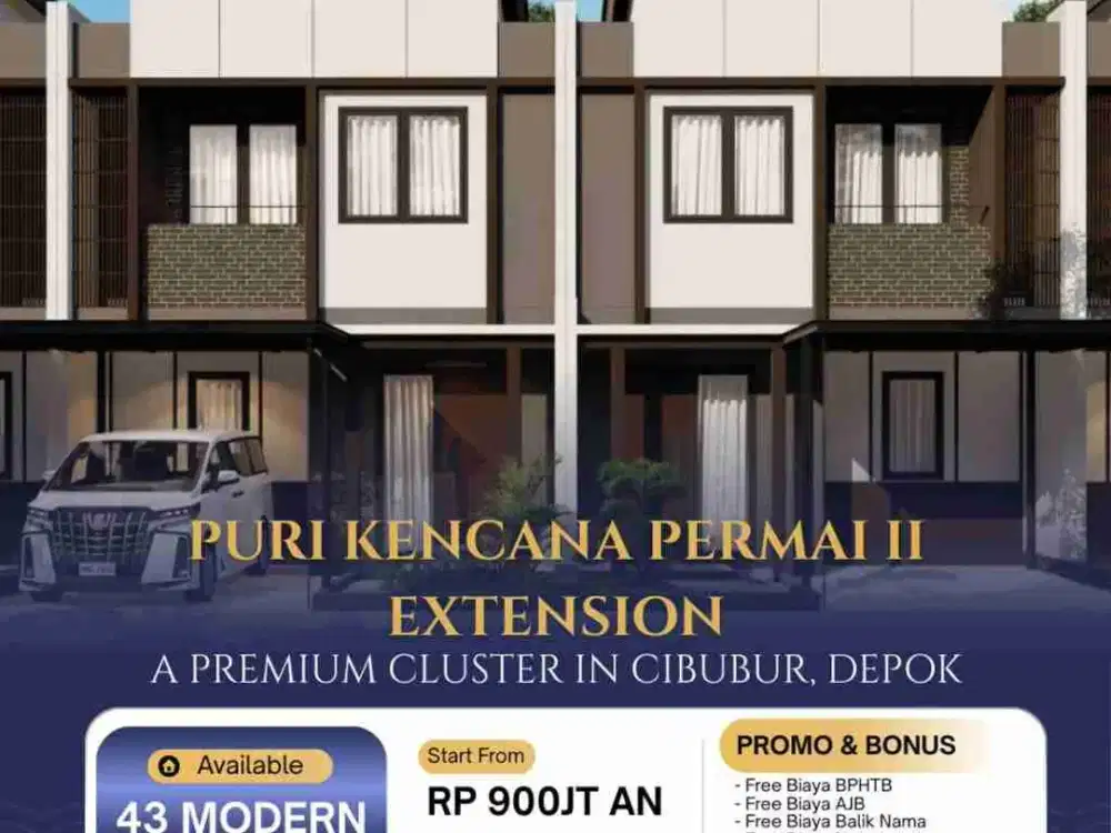 Di Jual Rumah Ready Stock Free Biaya2 Lokasi Strategis Dekat Tol Cibubur dan Cisalak terdapat Jogging track