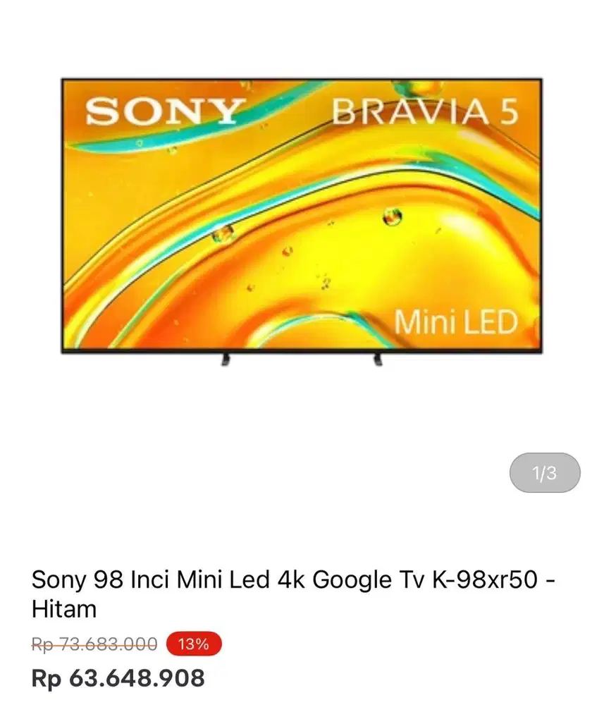 SONY GOOGLE TV MINI LED 55inci