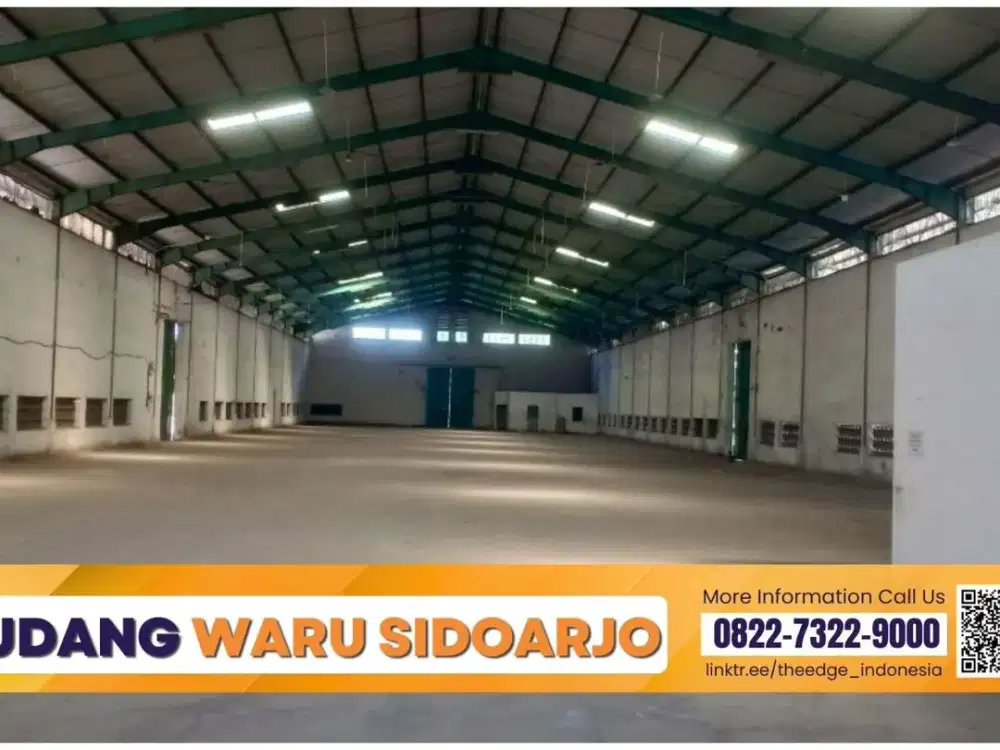Sewa Gudang Dekat Tol Waru Sidoarjo Luas 2.500 m² Cocok Logistik & Pabrik