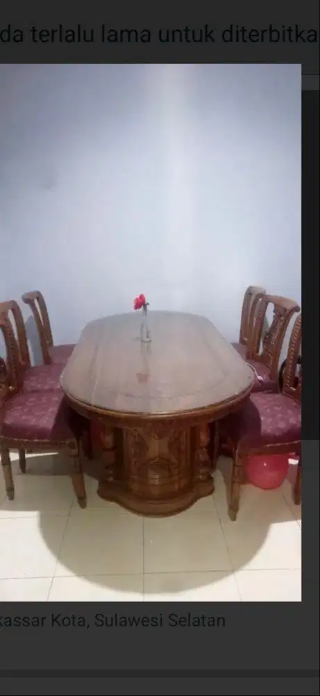 1 set meja makan kayu jati asli/NEGO