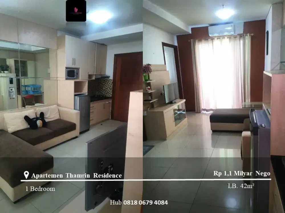 Dijual Apartement Thamrin Residence High Floor 1BR Fully Furnished