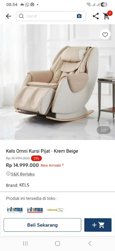 Kels omni kursi pijat - krem beige