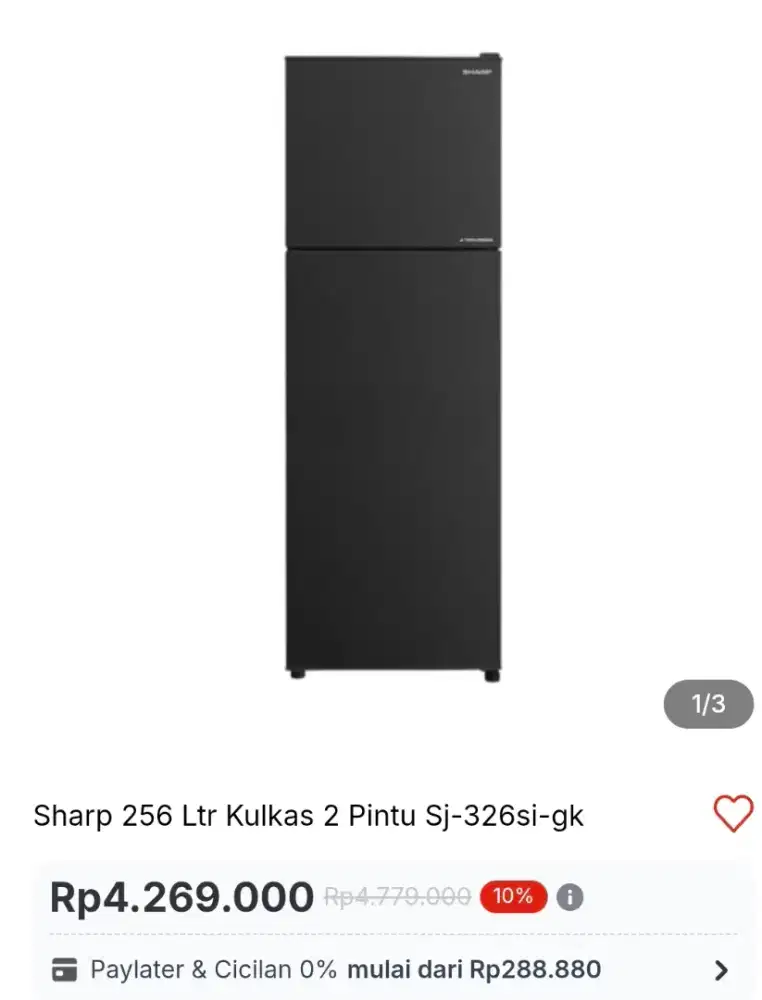 KULKAS 2 PINTU SHARP SJ-326SI-GK