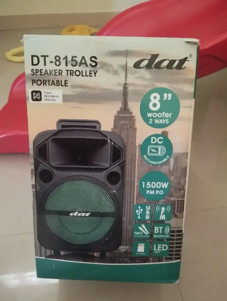 DAT DT-815AS Speaker Aktif Trolley 8” | Bluetooth, USB, Mic Lengkap