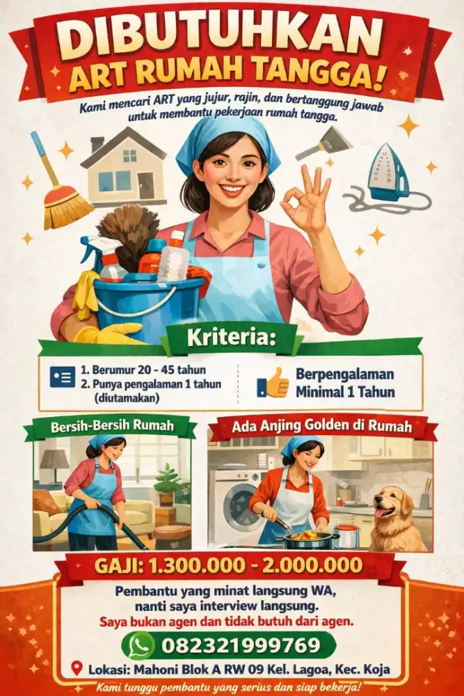 Dibutuhkan Art rumah tangga