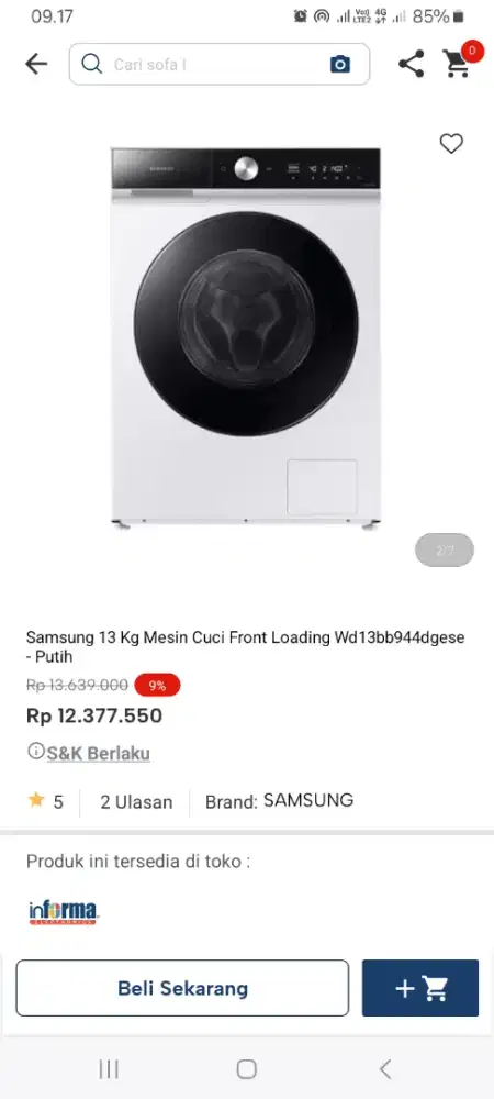 PROMO KREDIT SAMSUNG 13KG MESIN CUCI FRONT LOADING