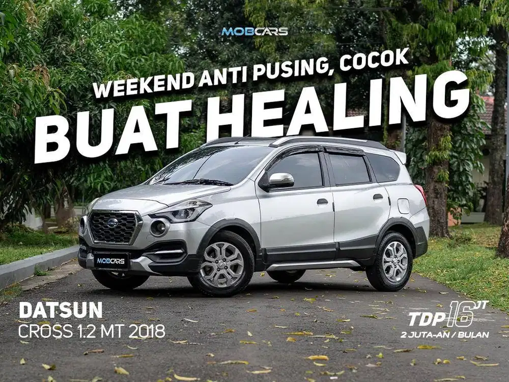 16 JUTAAN !! LOW KILOMETER !! DATSUN CROSS 1.2 MT 2018 SILVER MOBCARS