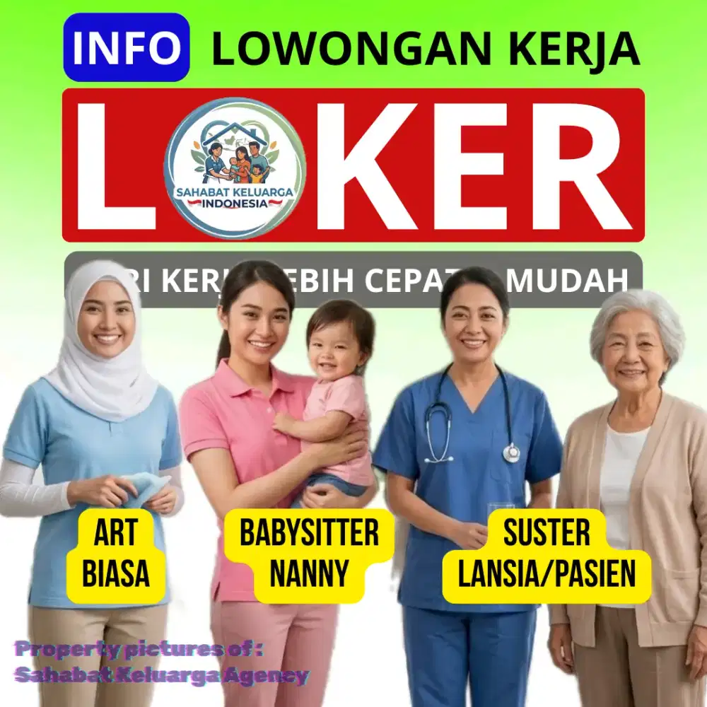 Loker wanita art, babysitter, suster lansia