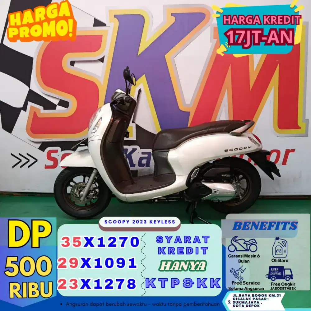 DP 500rb syarat kredit KTP&KK Honda Scoopy th 2023 cash/credit