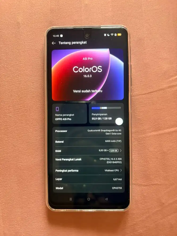 Oppo A5i Pro 4G 8/128 no minus bisa tt bt siap nambah