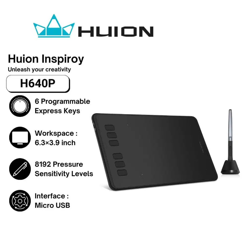Huion Inspiroy H640P Drawing Pen Tablet Original