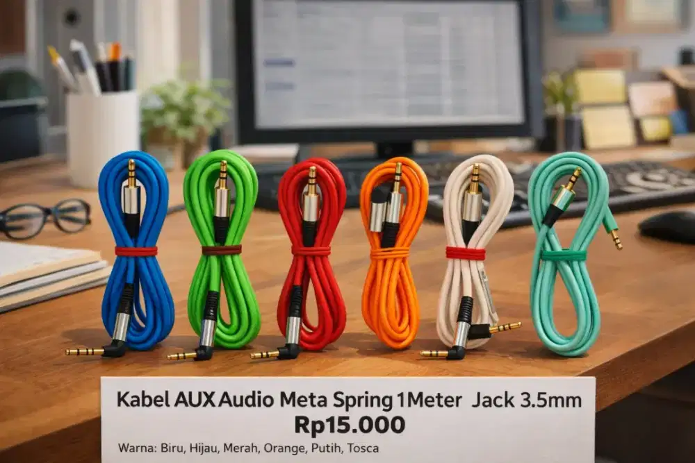 Kabel AUX Audio Meta Spring 1 Meter 3.5 3,5 mm