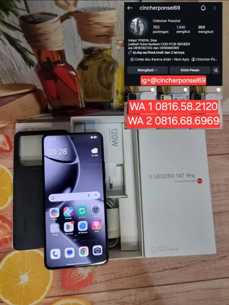 hp likeNEW Xiaomi 14T pro 12/512 istimewa grns sampai 08 2027 BH 100%
