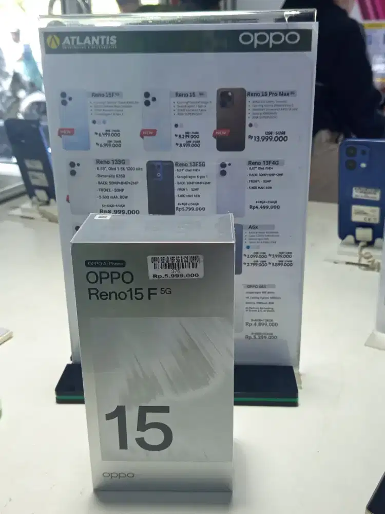 OPPO RENO 15F 5G 8/128 GB READY STOCK DI TOKO ATLANTIS JEMPONG