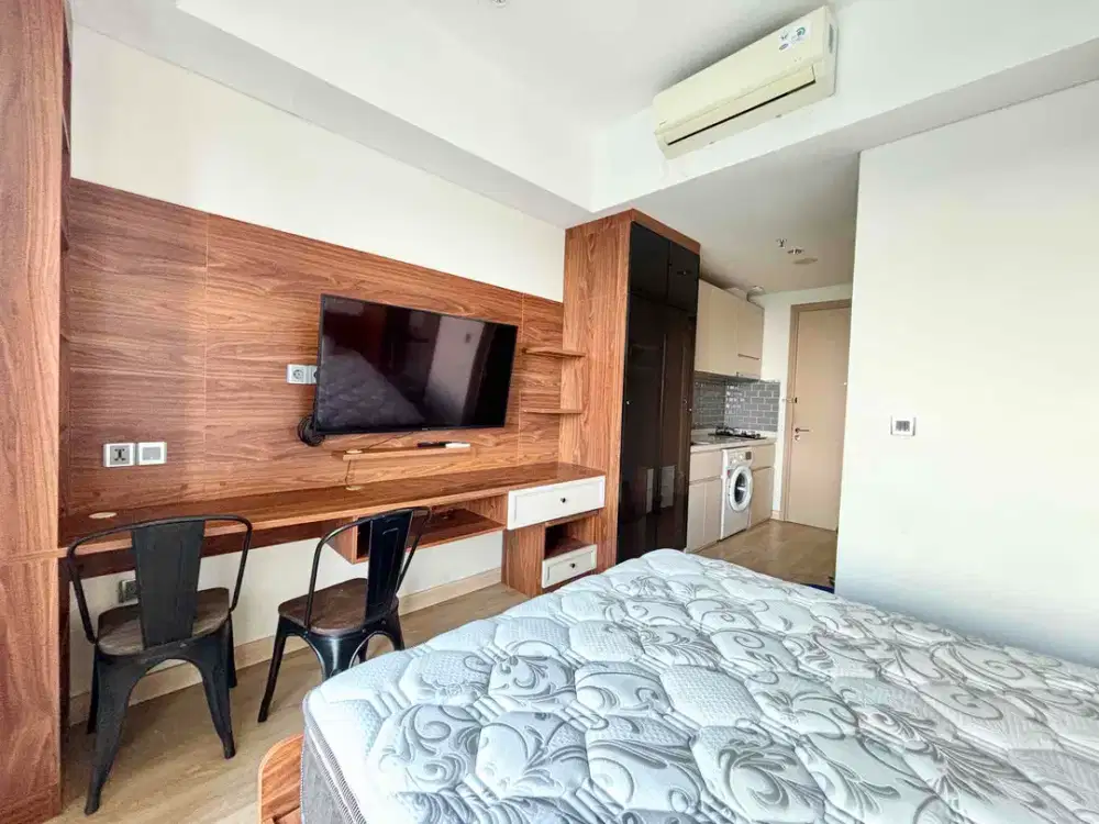 DIJUAL / SEWA CEPAT Studio Full Furnished Sedayu Suites – Interior Modern, View City, Siap Huni!