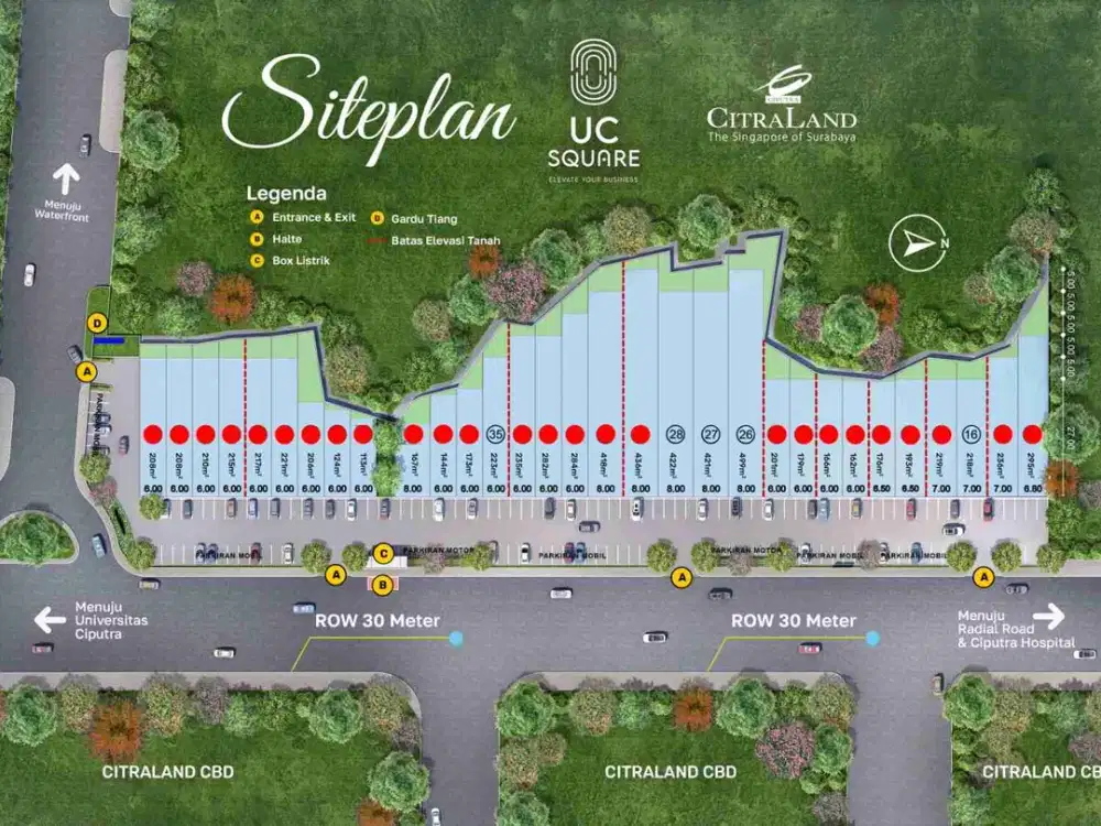 Sisa 5 unit KOMERSIAL tanah kavling Citraland Utama dekat UC hokky siap bangun