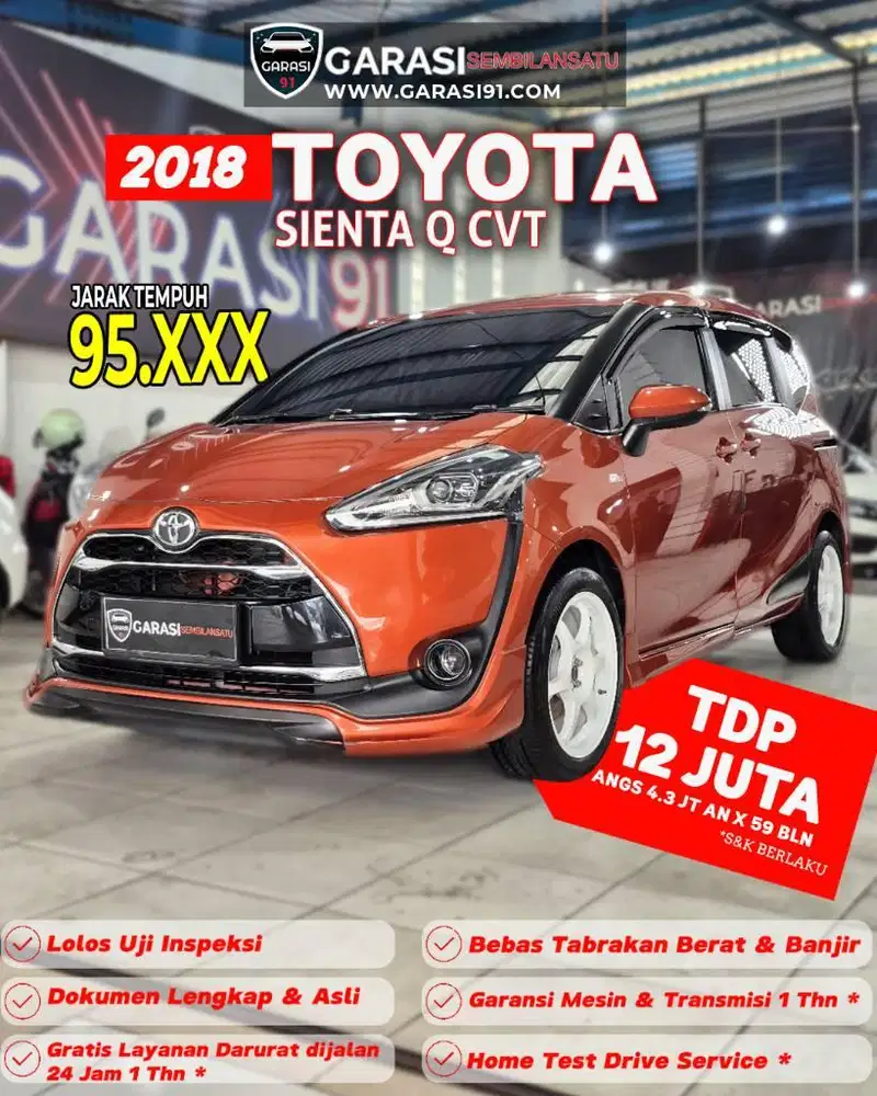 [Tdp 12 jt] SIENTA Q CVT 2018/2017/2019